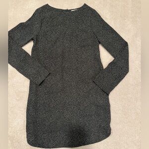 H&M Black and White Speckled Long Sleeve Dress